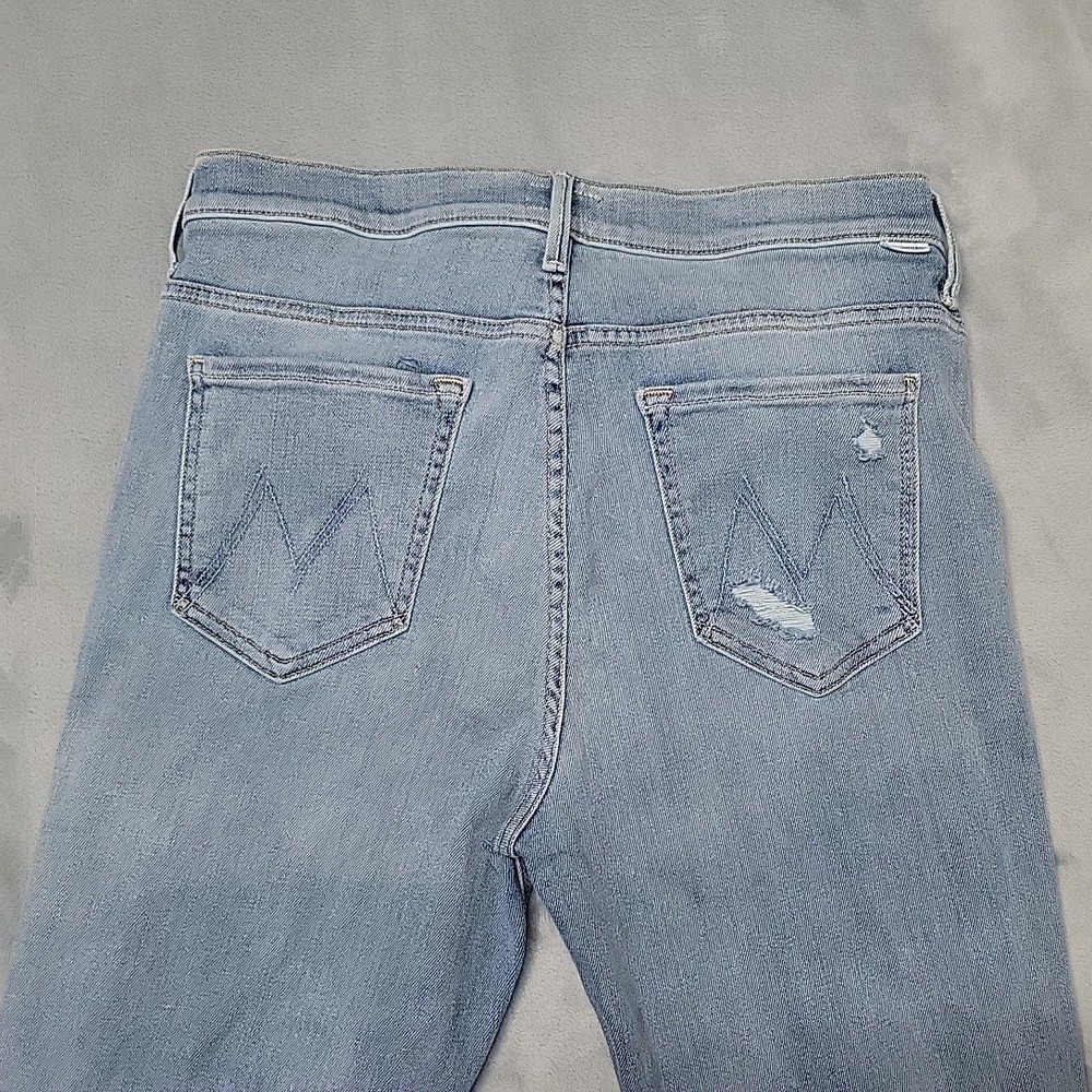 Mother Jeans Womens 31 Blue Insider Crop Step Fray Chatterbox Made In USA - Picture 9 of 11
